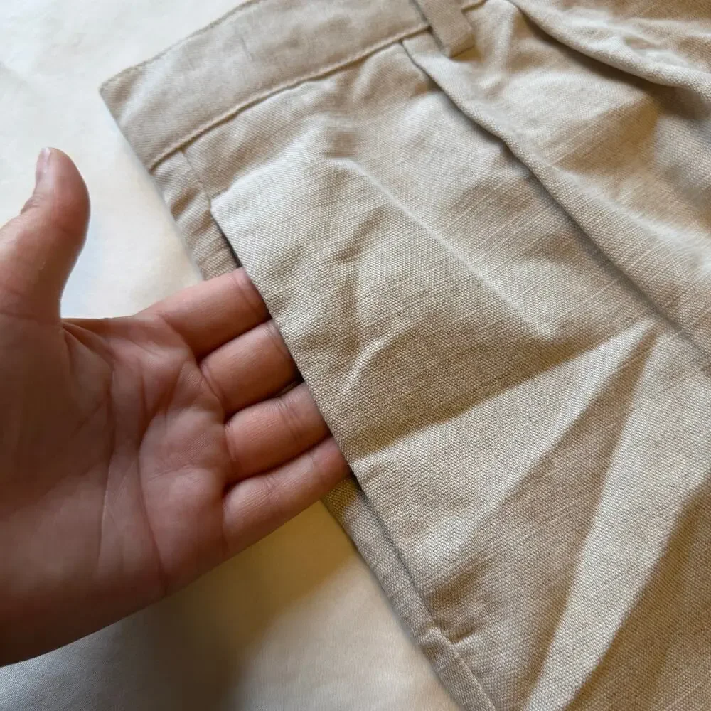 NWT Dockers Tan Linen Trouser Pant 36 x 30